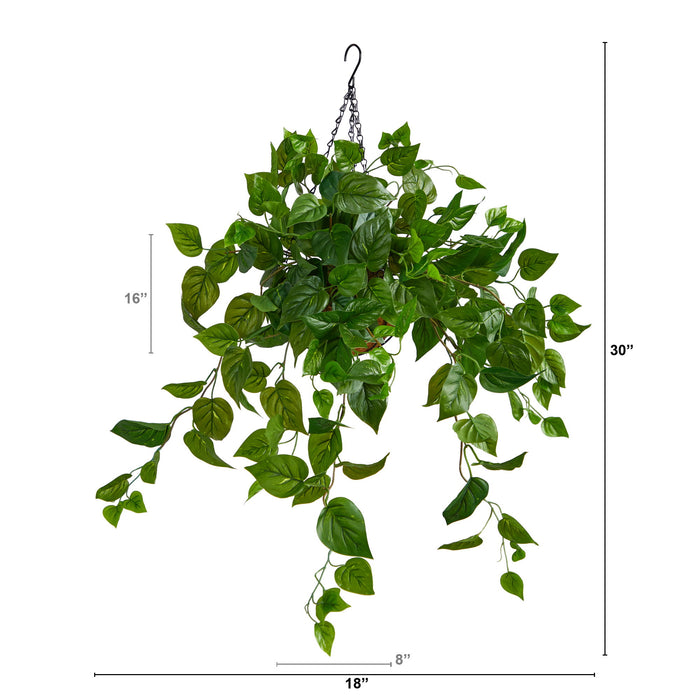 2.5' Philodendron Artificial Plant in Hanging Basket