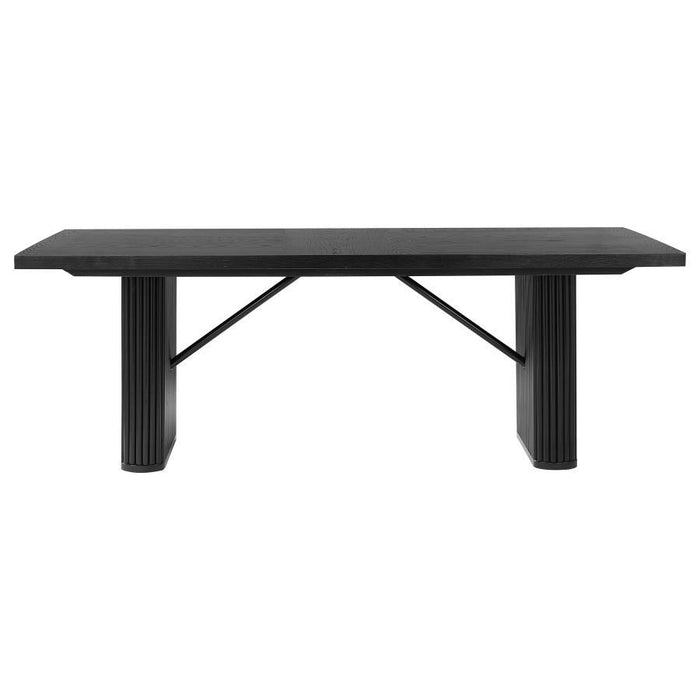 Catherine - Rectangular Double Pedestal Dining Table - Black - Simple Home Plus