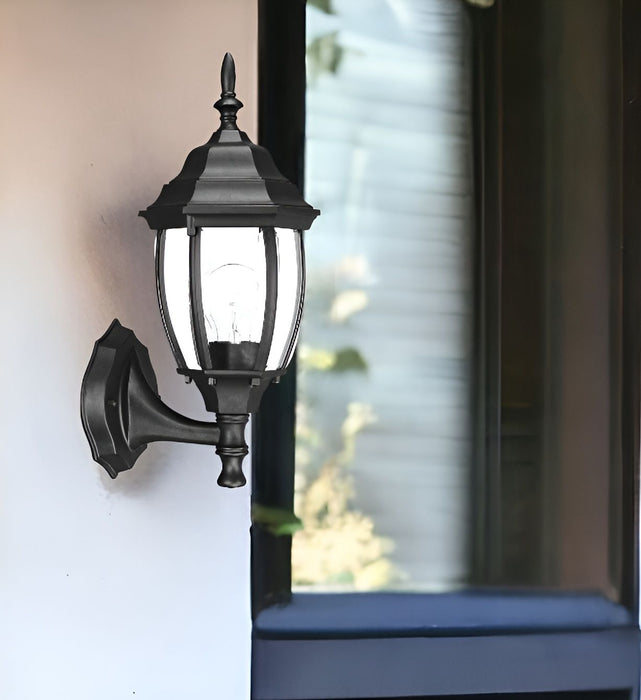 Globe Lantern Wall Light - Matte Black