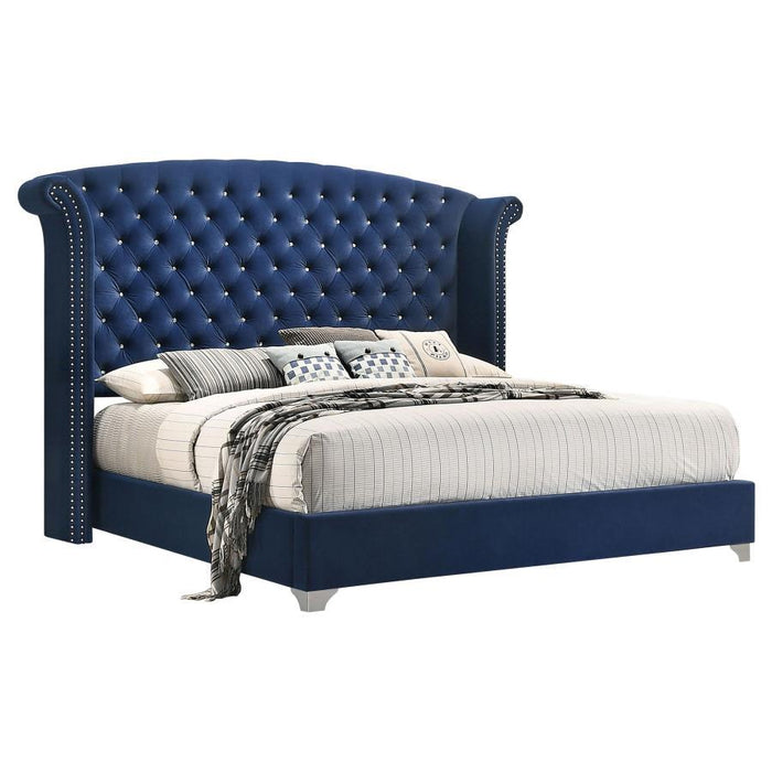 Melody - Wingback Upholstered Bed - Simple Home Plus