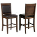 Dewey - Upholstered Counter Height Chairs With Footrest (Set of 2) - Brown And Walnut - Simple Home Plus