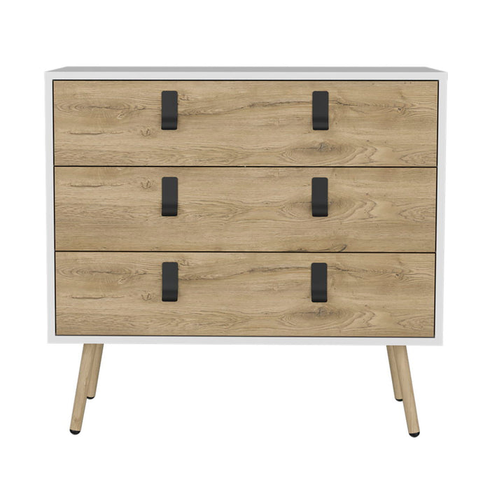 3 Drawer Dresser - White / Natural