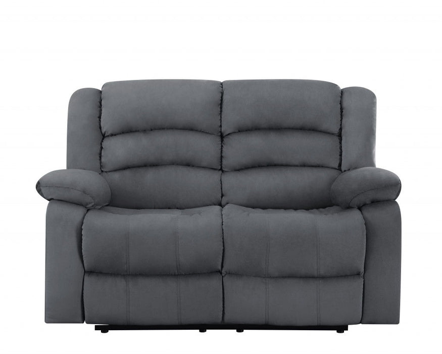 Three Piece Indoor Microsuede Six Person Seating Set - Gray