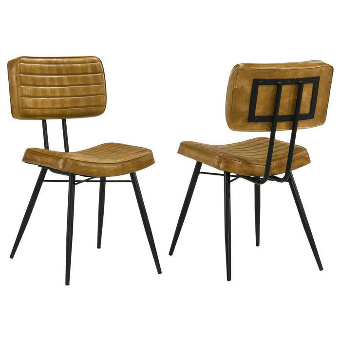 Misty - Padded Side Chairs (Set of 2) - Camel And Black - Simple Home Plus