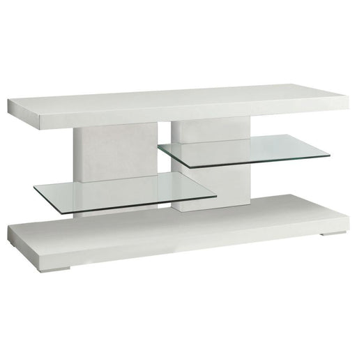 Cogswell - 2-Shelf TV Console - Glossy White - Simple Home Plus