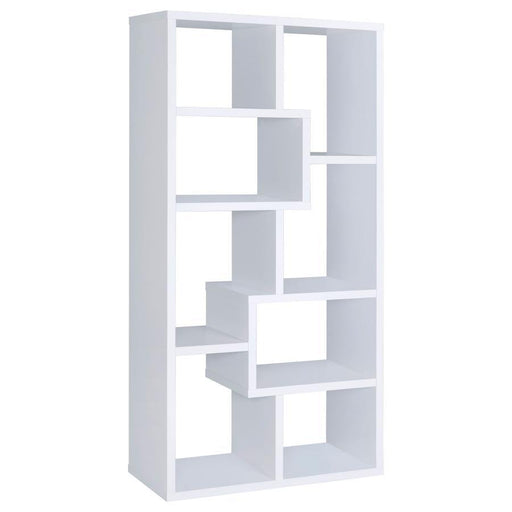 Theo - 10-Shelf Geometric Bookcase - Simple Home Plus