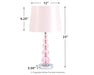 Letty - Pink - Crystal Table Lamp - Simple Home Plus