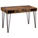 Olvera - 1-Drawer Writing Desk - Antique Nutmeg And Dark Bronze - Simple Home Plus