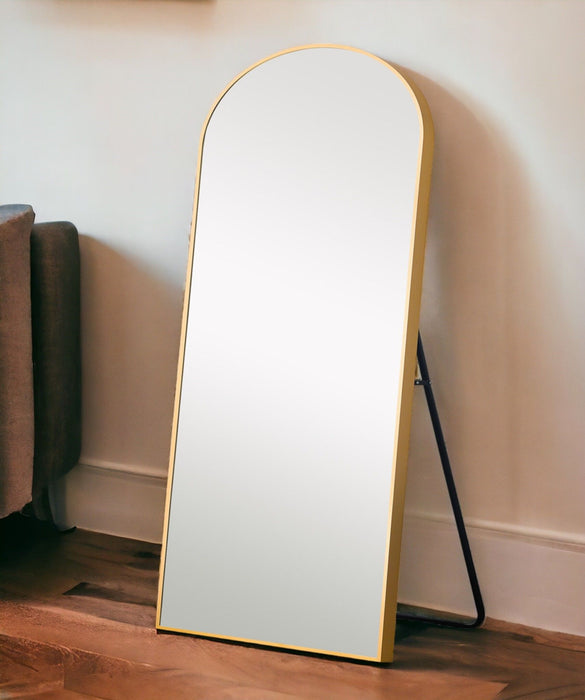 71" Arch Aluminum And Wood Framed Standing - Gold