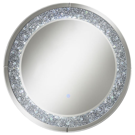 Lixue - Round Wall Mirror With LED Lighting - Silver - Simple Home Plus