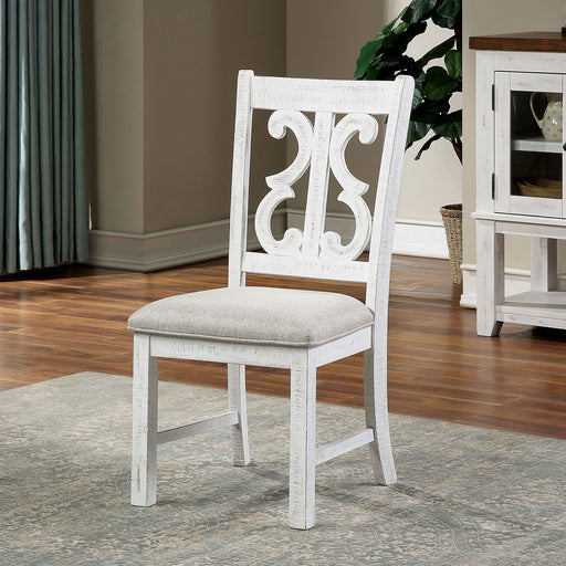 Auletta - Side Chair (Set of 2) - Distressed White / Gray - Simple Home Plus