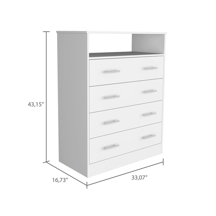 4 Drawer Dresser - White