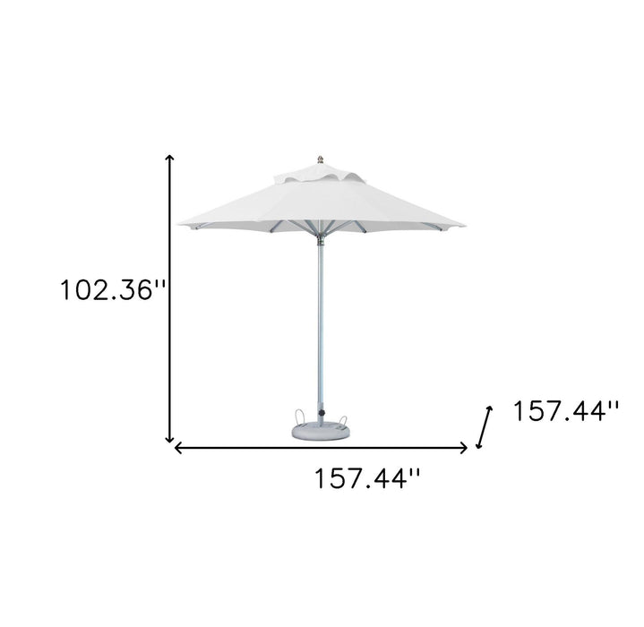 Polyester, Round Market Patio Umbrella - White