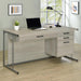 Loomis - 4-Drawer Rectangular Office Desk - Whitewashed Gray And Gunmetal - Simple Home Plus