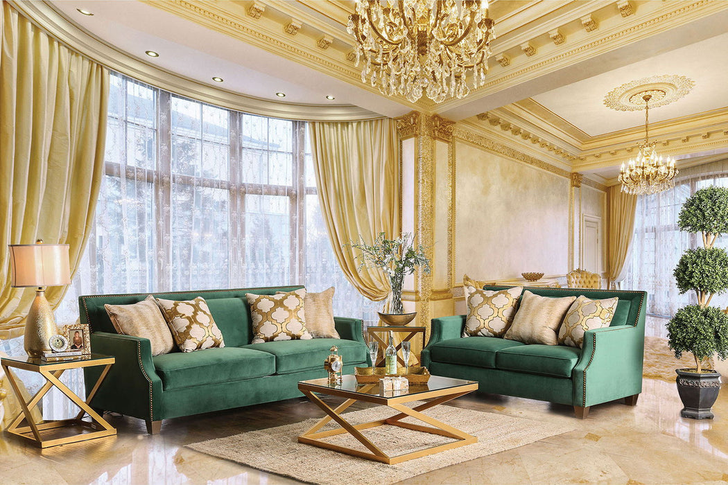 Verdante - Sofa - Emerald Green / Gold