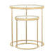 Maylin - 2 Piece Round Glass Top Nesting Tables - Gold - Simple Home Plus