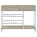 Melrose - Bar Cabinet - Gray Washed Oak And Chrome - Simple Home Plus