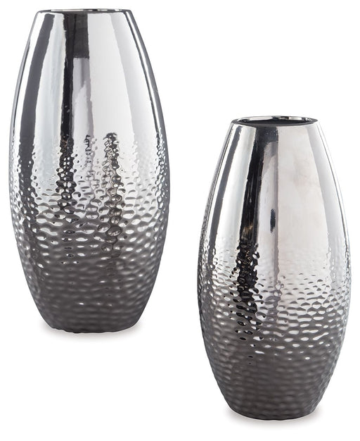 Dinesh - Silver Finish - Vase Set (Set of 2) - Simple Home Plus