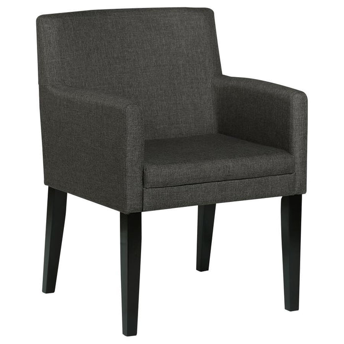 Catherine - Upholstered Dining Arm Chair (Set of 2) - Charcoal Gray And Black - Simple Home Plus