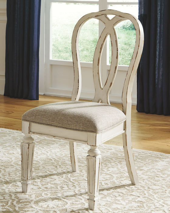 Realyn - Chipped White - Dining Uph Side Chair (Set of 2) - Ribbonback - Simple Home Plus