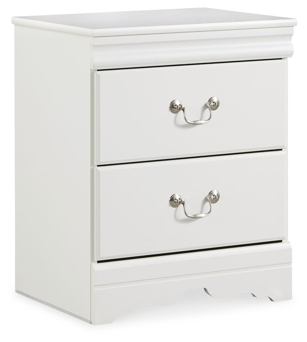 Anarasia - White - Two Drawer Night Stand - Simple Home Plus