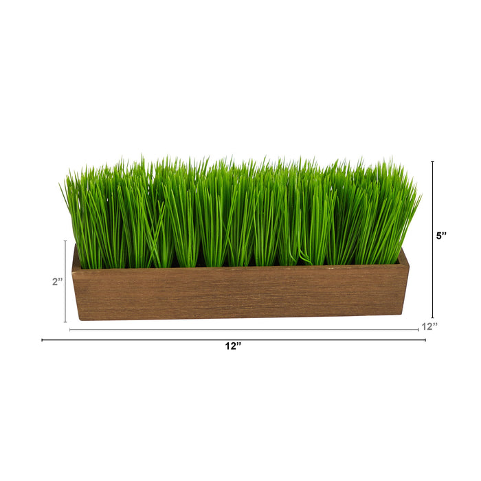 12" Grass Artificial Plant in Decorative Planter