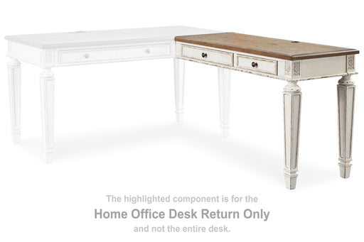 Realyn - White / Brown - Home Office Desk Return - Simple Home Plus