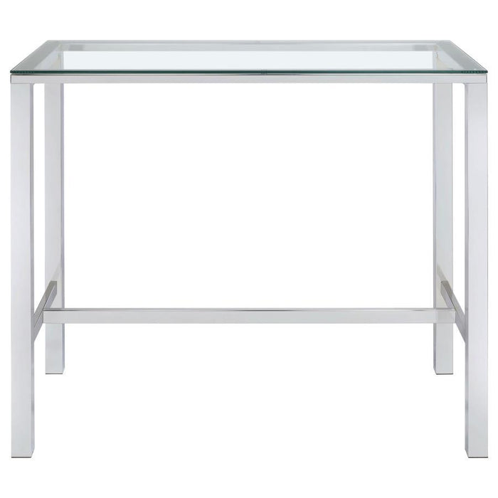 Tolbert - Bar Table With Glass Top - Chrome - Simple Home Plus