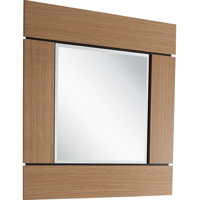 35" Square Accent Wood Mirror - Brown