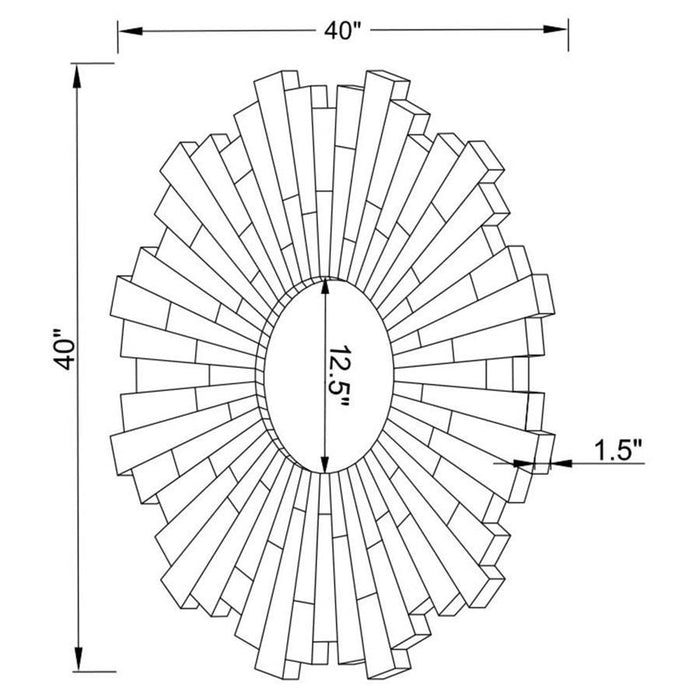 Danika - Sunburst Circular Mirror - Silver - Simple Home Plus