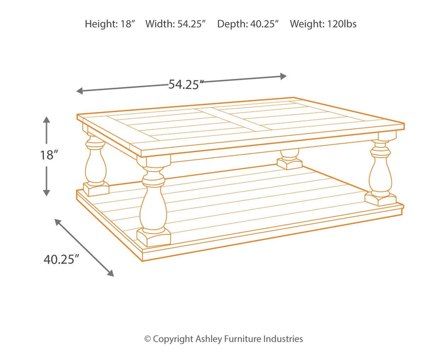 Mallacar - Black - Rectangular Cocktail Table - Simple Home Plus