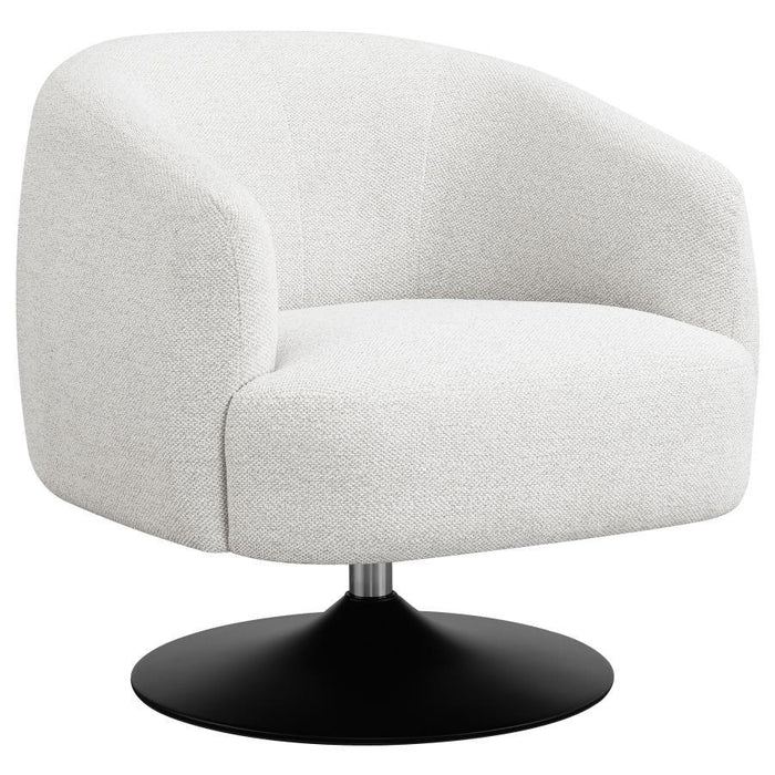 Dave - Upholstered Swivel Accent Chair - Beige And Matte Black - Simple Home Plus