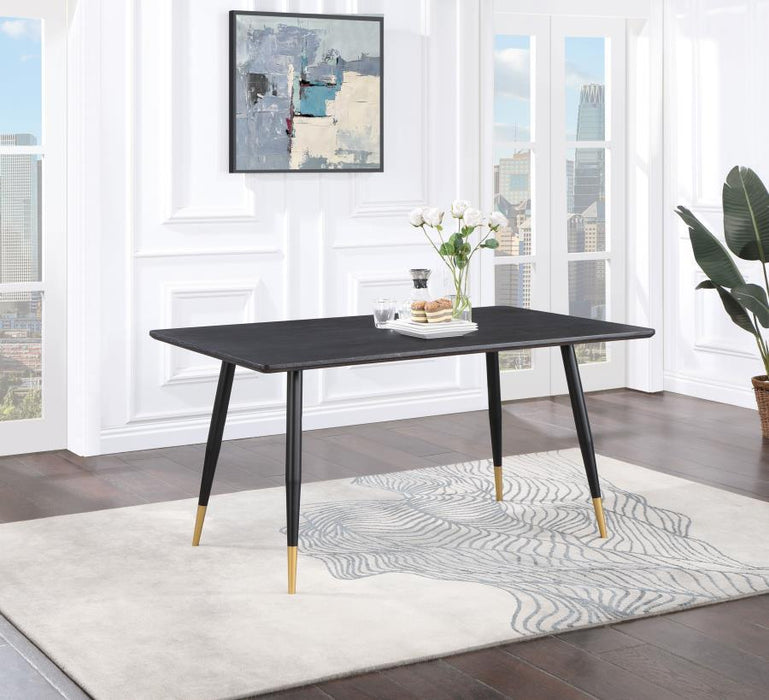 Zetta - Rectangular Dining Table - Black And Gold - Simple Home Plus