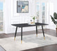 Zetta - Rectangular Dining Table - Black And Gold - Simple Home Plus