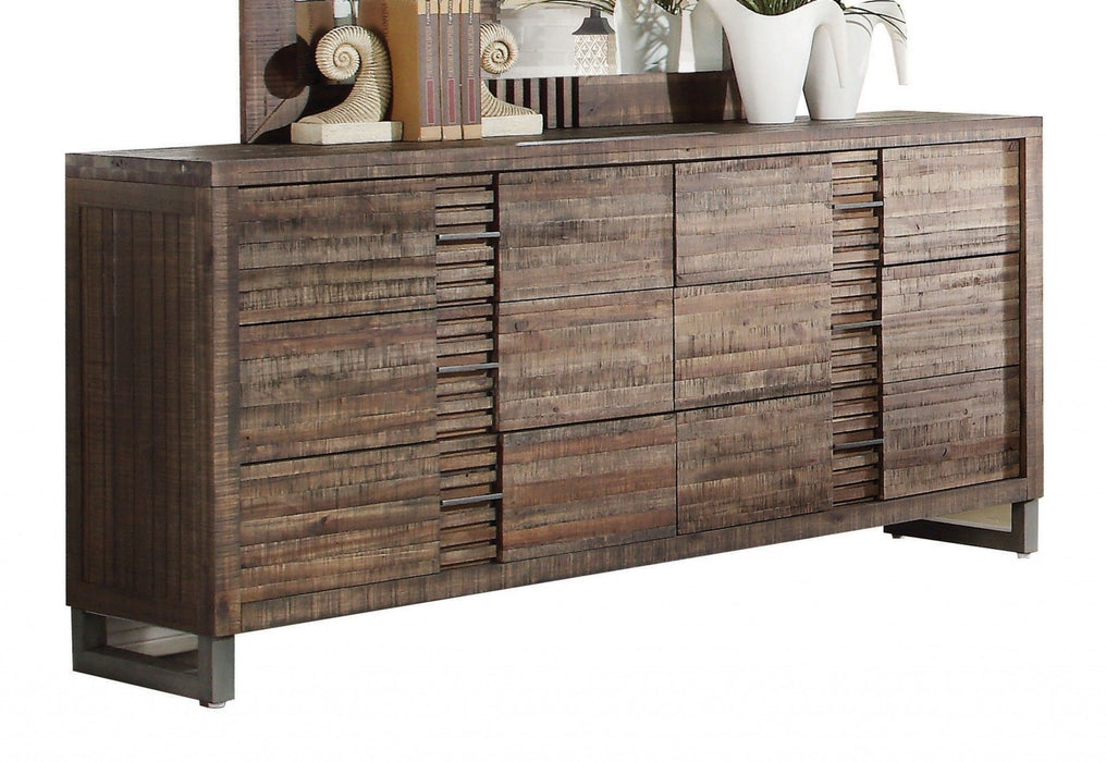 Solid Wood Combo Dresser - Brown