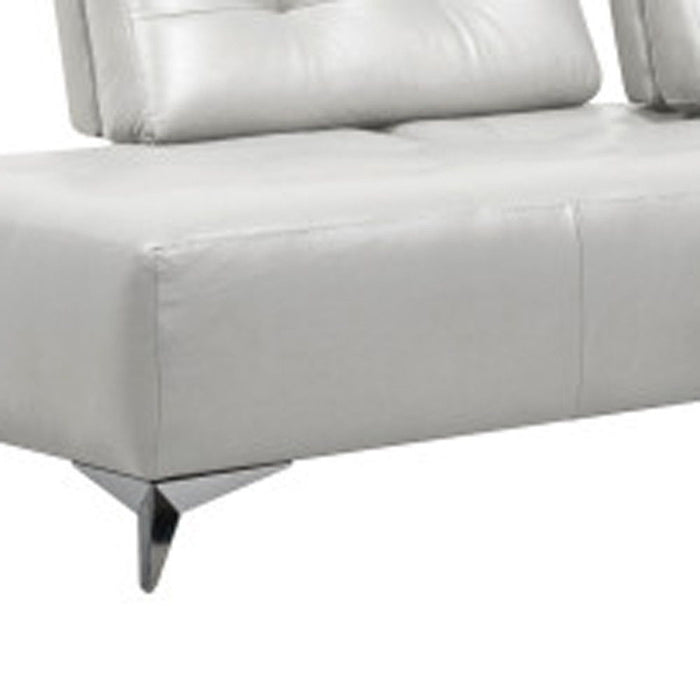 Leather L Shaped Two Piece Seating Component - White