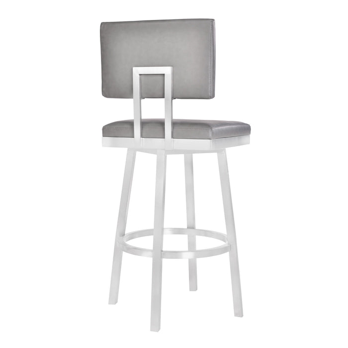 43.5" Swivel Bar Height Bar Chair - Gray / Silver