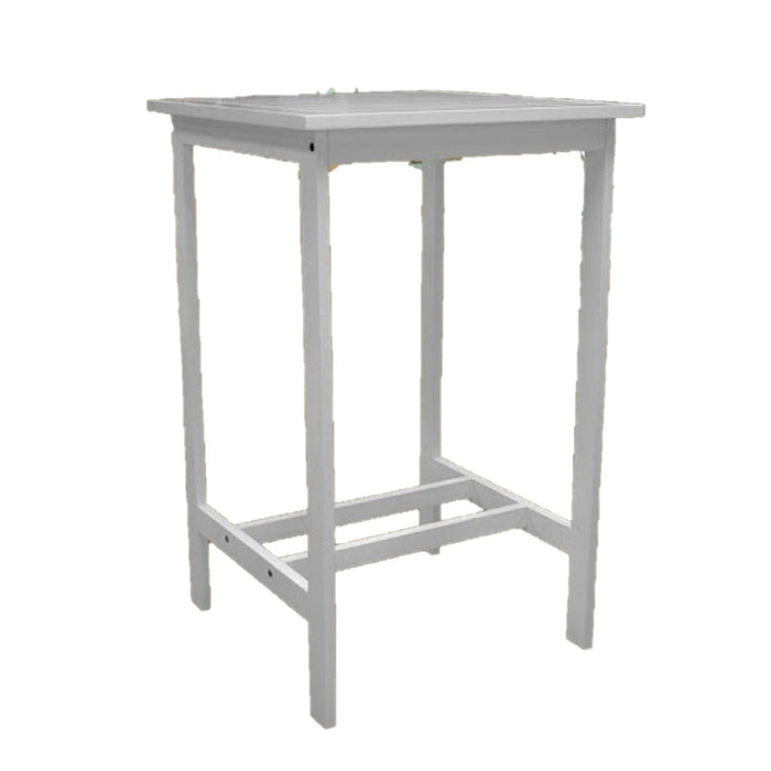 Solid Wood Slat Indoor Outdoor High Top Bar Table - White