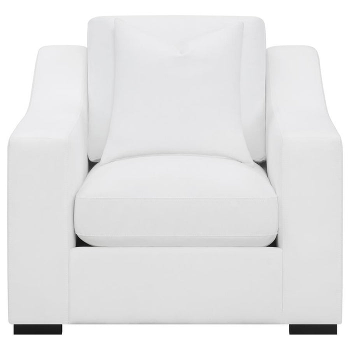 Ashlyn - Upholstered Sloped Arms Chair - White - Simple Home Plus