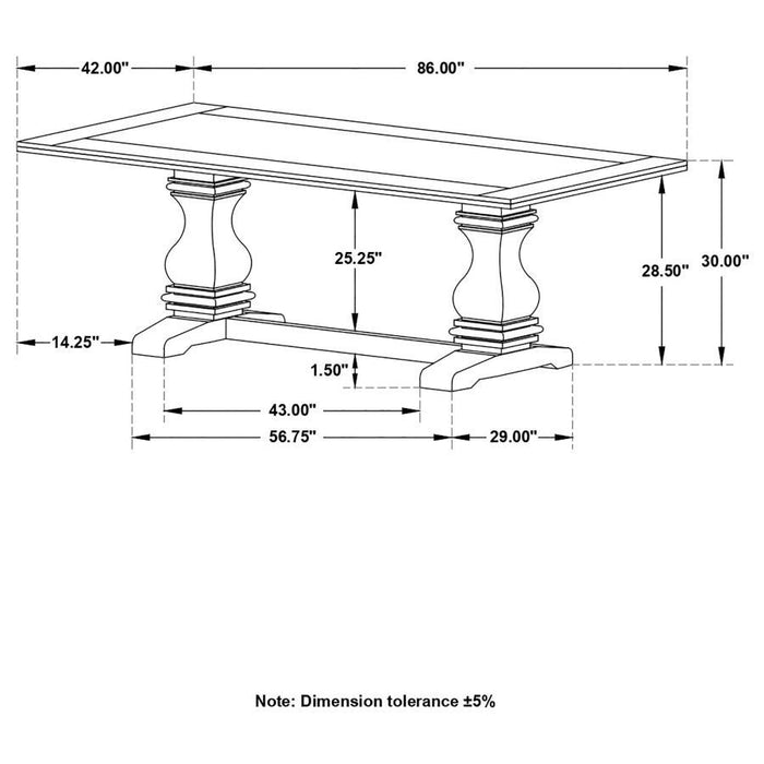 Parkins - Double Pedestals Dining Table - Rustic Espresso - Simple Home Plus