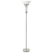 Archie - Floor Lamp With Frosted Ribbed Shade - Brushed Steel - Simple Home Plus