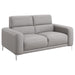 Glenmark - Track Arm Upholstered Loveseat - Taupe - Simple Home Plus