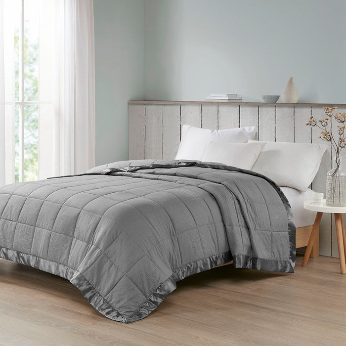 Cambria - Twin Premium Oversized Hypoallergenic Down Alternative Blanket With 3M Moisture Treatment - Charcoal