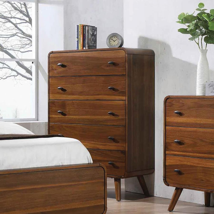 Robyn - 5-Drawer Chest - Dark Walnut - Simple Home Plus