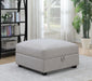 Cambria - Upholstered Square Storage Ottoman - Gray - Simple Home Plus