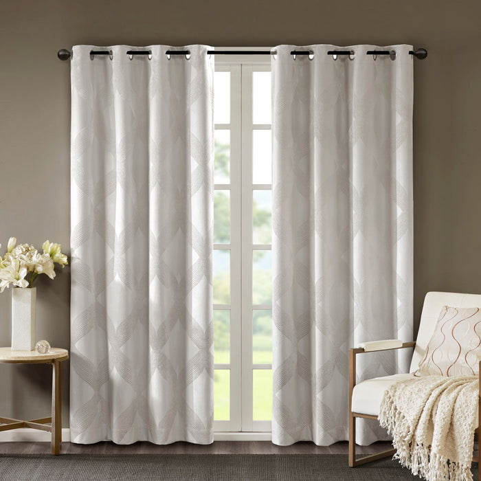 Bentley - Ogee Knitted Total Blackout Panel - Ivory