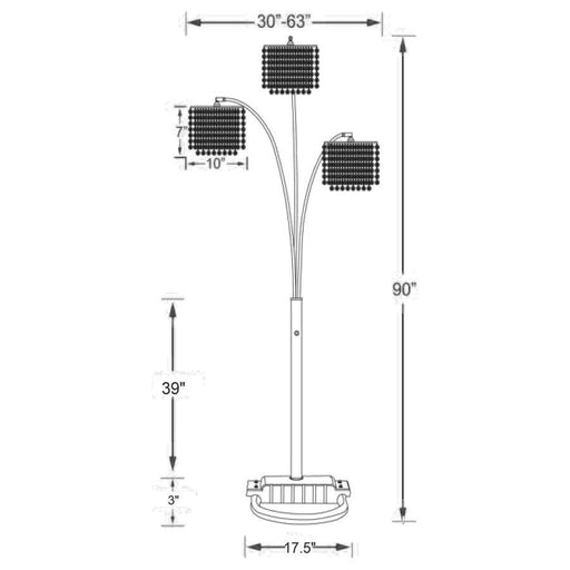 Miriam - Crystal Drop Shade Floor Lamp - Chrome - Simple Home Plus