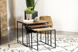 Belcourt - 3 Piece Square Nesting Tables - Natural And Black - Simple Home Plus