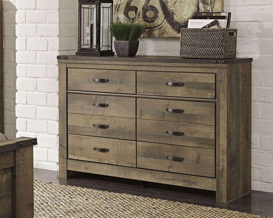 Trinell - Brown Dark - Six Drawer Dresser - 61.34" X 15.98" X 42.99" - Simple Home Plus