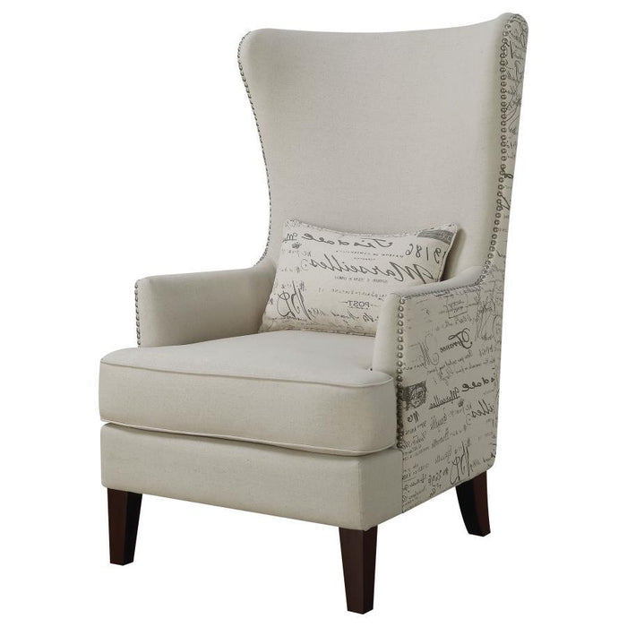 Pippin - Curved Arm High Back Accent Chair - Cream - Simple Home Plus